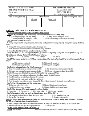 Bài kiểm tra học kì I năm học 2013- 2014 môn Vật lí 8 thời gian làm bài 45 phút